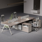 职员办公桌椅组合套装 员工位卡座4人位办公室电脑桌6人位屏风工位