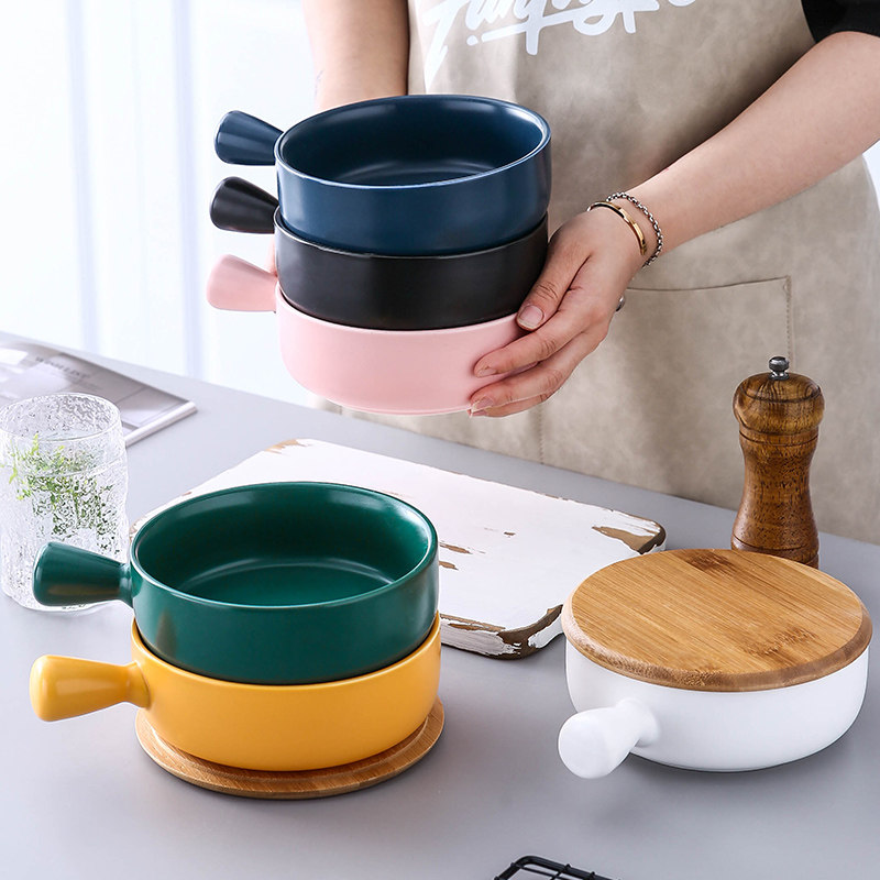Nordic nhà nướng vựa lúa lò nướng đặc biệt ăn sáng bát mì ăn liền bát gốm bộ đồ ăn rỗi pho mát bát salad