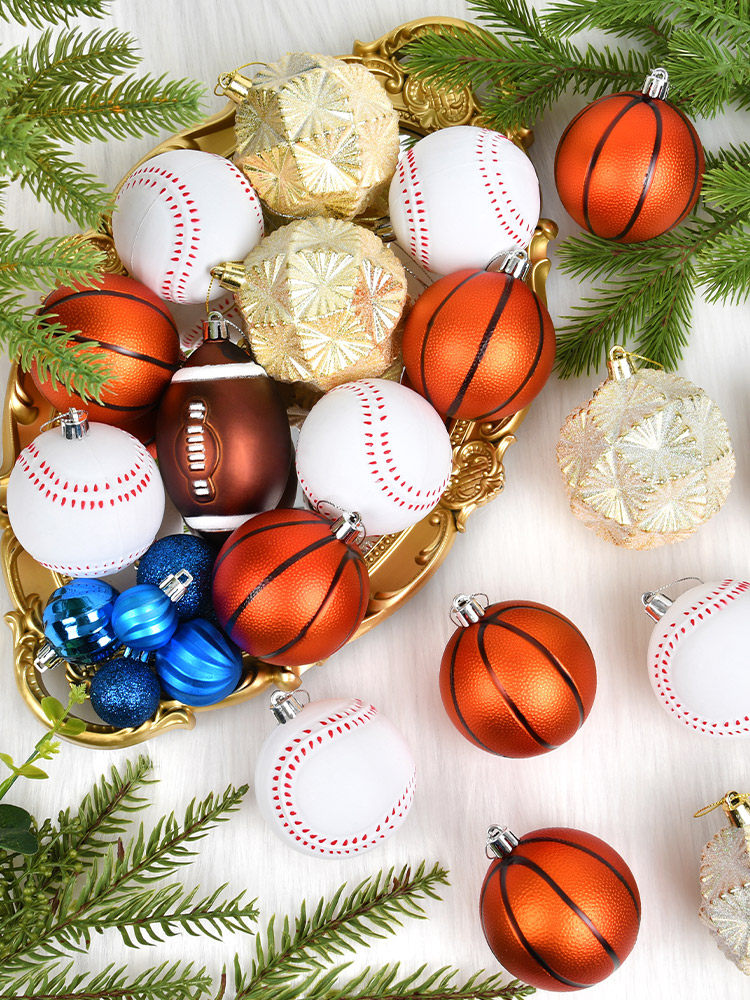 圣诞节装饰品橄榄球篮球棒球圣诞树场景布置吊球挂件商场橱窗挂饰,节庆用品/礼品,圣诞装饰品,淘宝优惠券,粉丝福利购,淘宝优惠卷