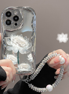 vivox100/x90手机壳白色昙花s19pro新款x80/70镜头全包s18硅胶s17防摔iqooneo7个性z8x卡通y78+女y200i保护套