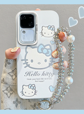 适用vivos18手机壳新款女s18e防摔s17t曲面屏s10卡通s18pro保护套s16硅胶s15网红s12全包s9可爱的蓝色凯蒂猫