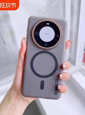 钛灰色柔纱高级感轻奢适用华为mate60pro手机壳Pura70磁吸p50磨砂肤感mt40网红风ULTRA超薄30男nova12/13女+