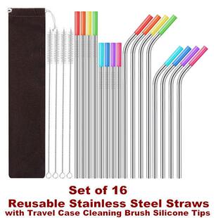 Reusable Stainless Steel Straws Metal Drinking for Tumbler