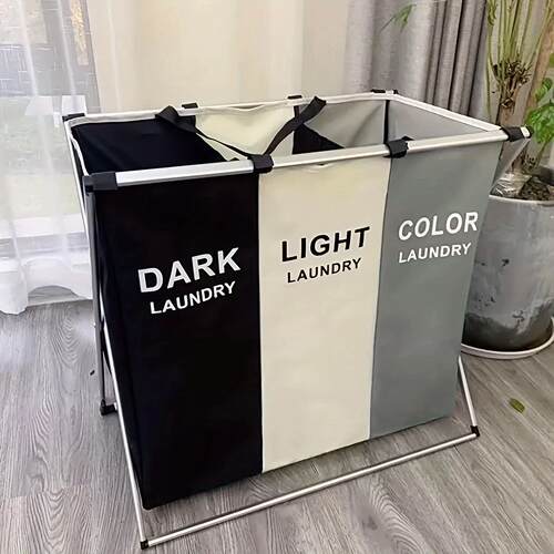 Dirty Clothes Storage Basket Three Grid Organizer Basket Col