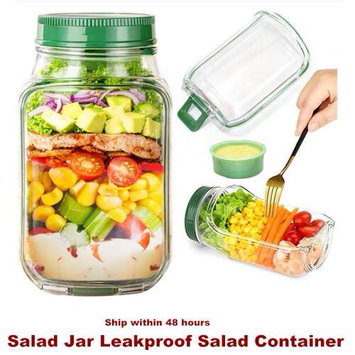 Salad Jar Leakproof Container Lunch Salad Pod Dressing Cup