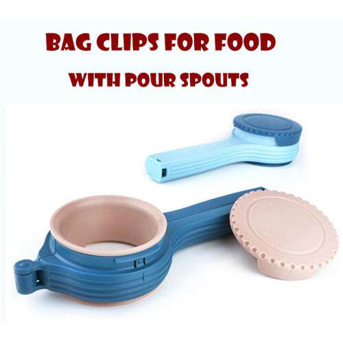Bag Clips For Food with Pour Spout Food Storage Sealing Bag
