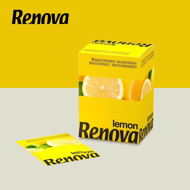 Renova葡萄牙进口湿纸巾迷你小包便携式卫生擦脸一次性 柠檬味