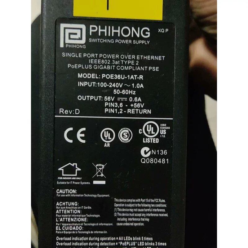 议价飞宏POE36U-1AT-x千兆POE供电模块标准802.3议价