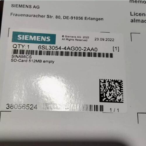 议价6SL3054-4AG00-2AA0G120变频器SD卡512MB 6SL30544AG00