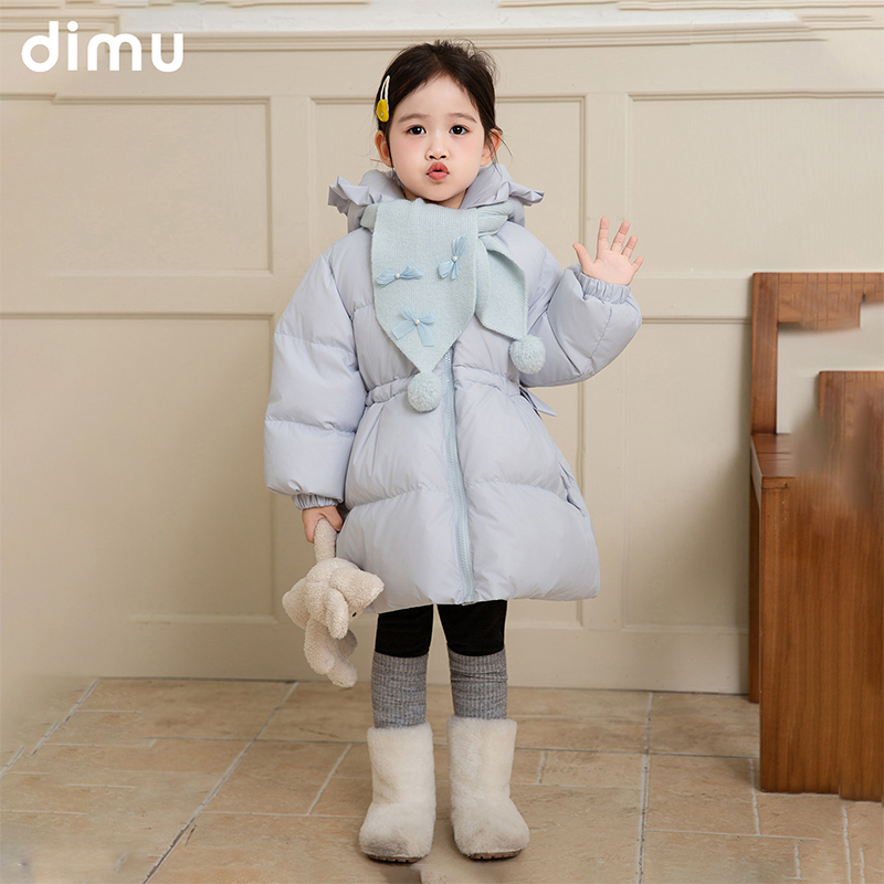 笛牧女童90绒羽绒服儿童加厚外套