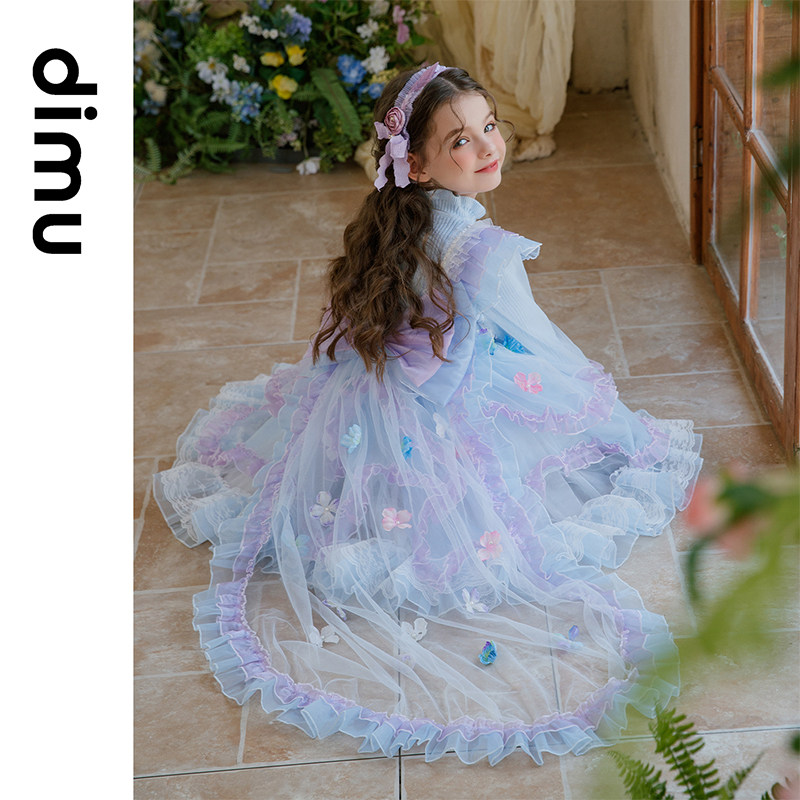 笛牧女童秋冬连衣裙万圣节女童洛丽塔公主裙儿童秋装生日礼服裙子