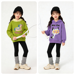 拍2件笛牧女童加绒卫衣2025新款