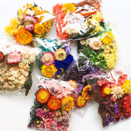 干花永生花DIY材料包混合装 相框团扇手作diy材料 家居装饰自制