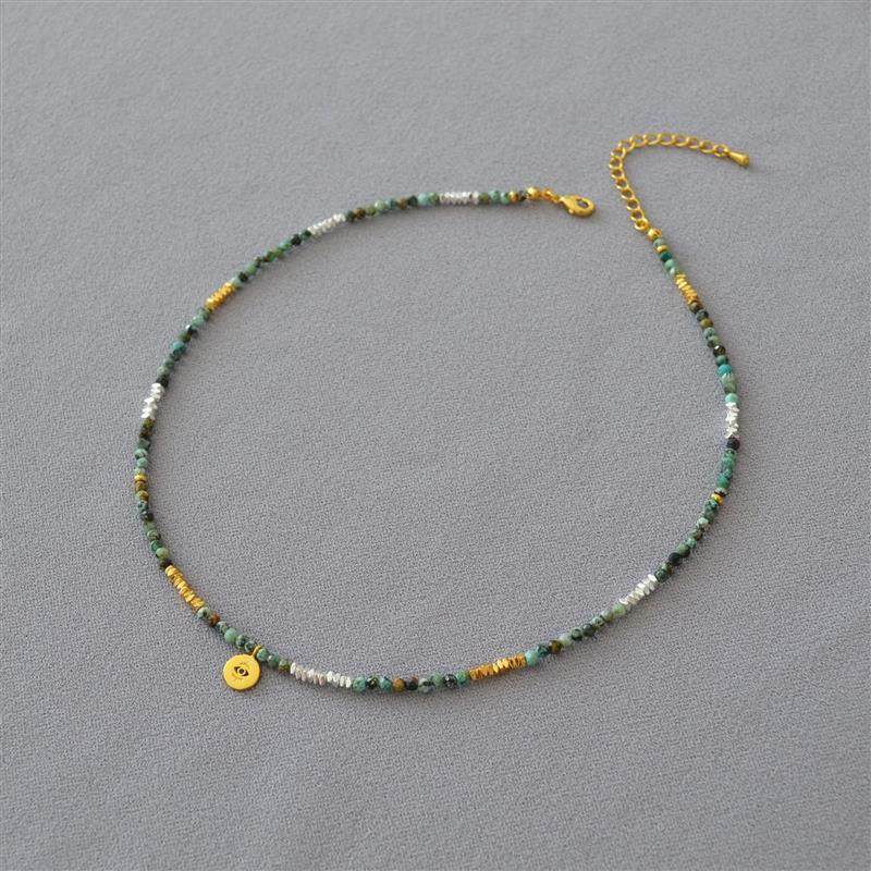 地中海的浪漫文艺复古绿松石碎银子串珠土耳其眼睛吊坠叠戴项链女,饰品/流行首饰/时尚饰品新,颈饰,淘宝优惠券,粉丝福利购,淘宝优惠卷