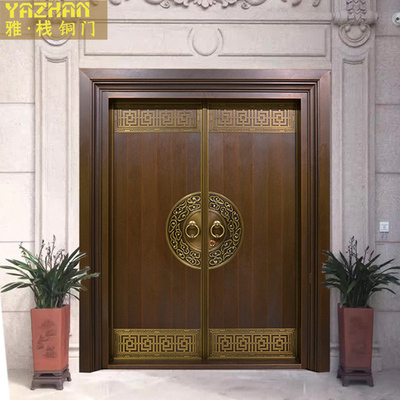 新中式铜门铜门厂家别墅铜门铜木纹铜门别墅院子大门别墅中式大门