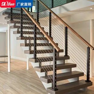 博盾钢丝楼梯扶手铝合金阳台护栏不锈钢栏杆室外锌钢围栏专业定制