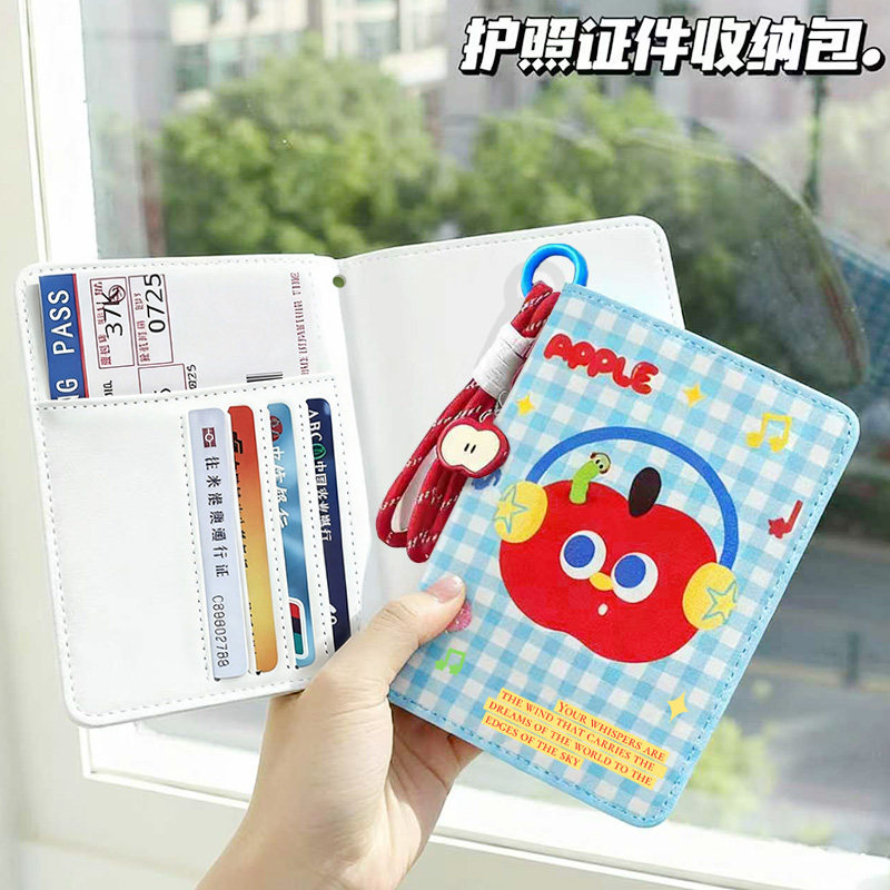 音乐苹果护照本保护套收纳包可爱登机牌卡包随身包便携旅行证件包图片
