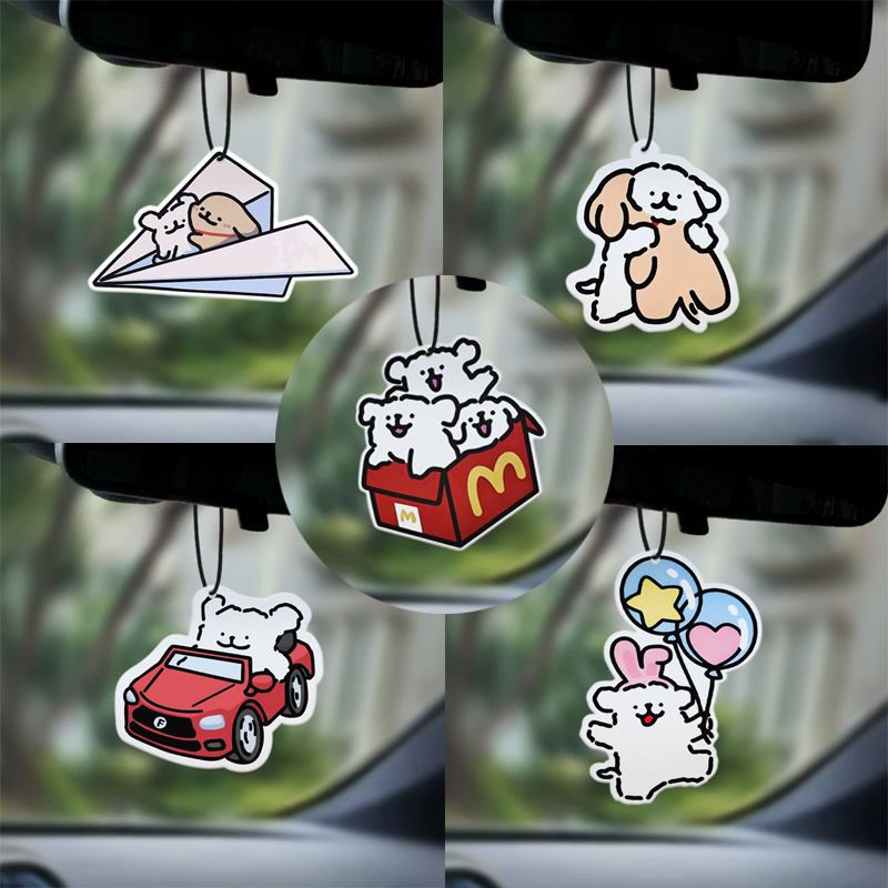 汽车香片可爱车载香薰片卡通车内挂饰车用香水挂件除异味持久留香