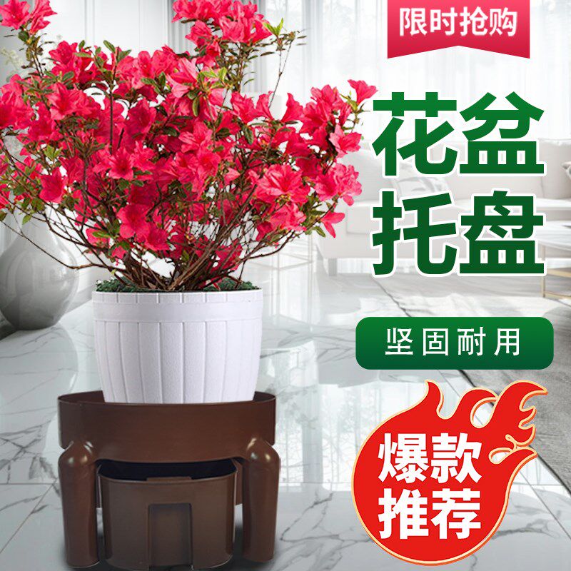 花盆托盘带沥水盒底座接水花盘底花架G垫底塑料花盒高承重透气储