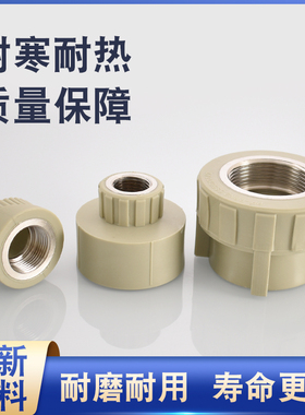 灰色PPR20 25 32 40 50 63 75 90 110转4分6分R1寸1.2寸铜内丝直