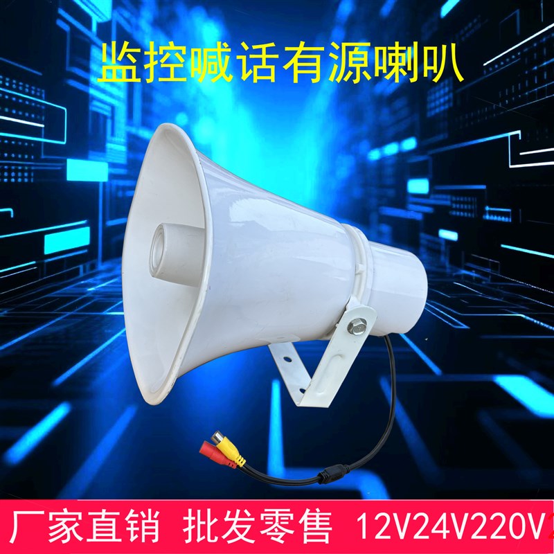 有源喇叭监控喇叭防盗报警喇叭12V2B4V220V室外号角安防语音可定