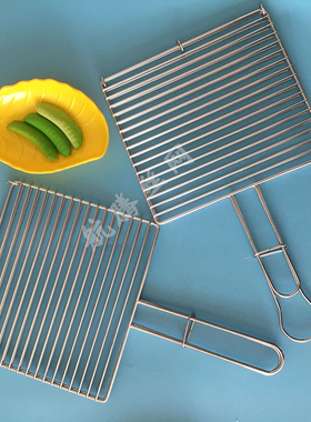 烧烤网不锈钢烤鱼夹m子烧烤拍子加粗商用加密蔬菜夹烧烤工具烤鱼