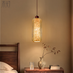 宋氏美学餐厅吊灯新中式禅意复古宣纸灯笼中古风茶室餐饮书房床头