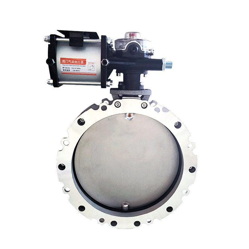 气动粉尘蝶阀不锈钢粉体dn300单/双法兰蝶阀板碟阀门水泥搅拌站