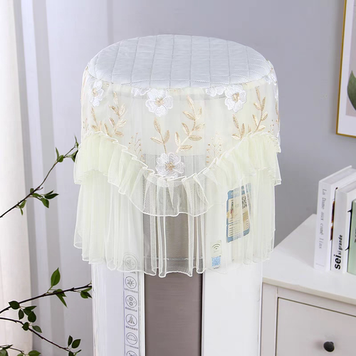 圆形蕾丝布艺柜机罩空调立式防尘