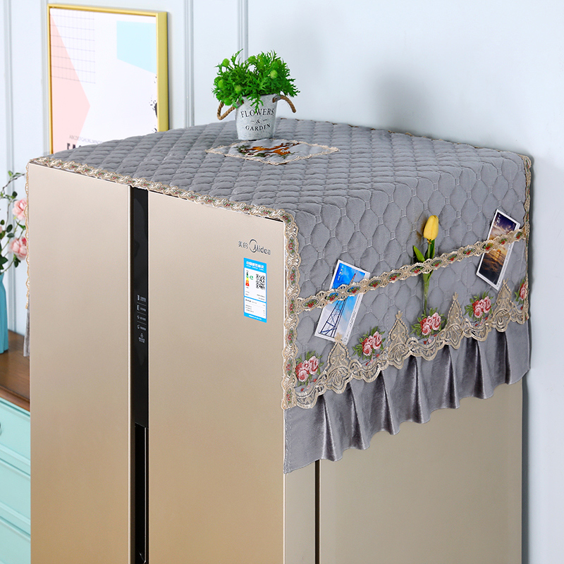 加厚冰箱盖布双开门布艺防尘罩