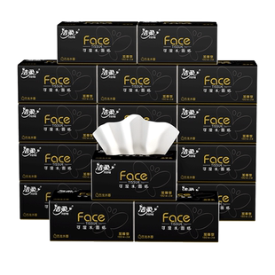 洁柔黑Face抽纸古龙水香纸巾加大包L码150抽可湿水卫生纸面纸整箱
