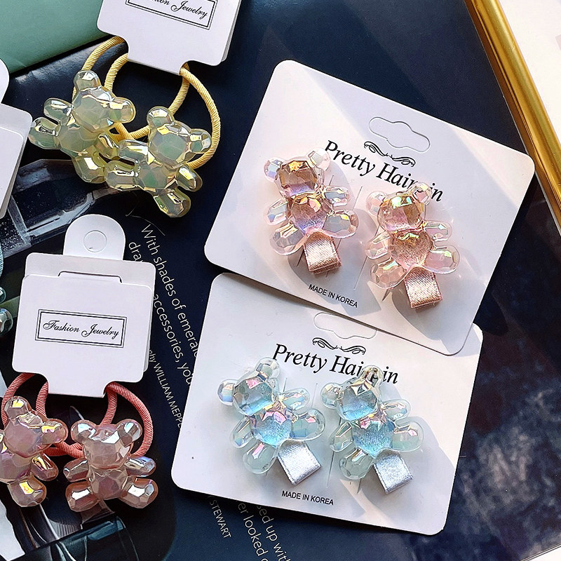 水晶果冻可爱小熊刘海儿童发饰