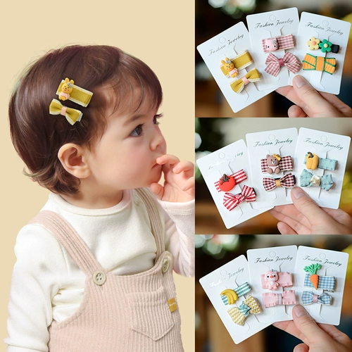 Детский милый аксессуар для волос, мультяшная заколка для волос с бантиком для девочек, безвредные шпильки для волос для принцессы