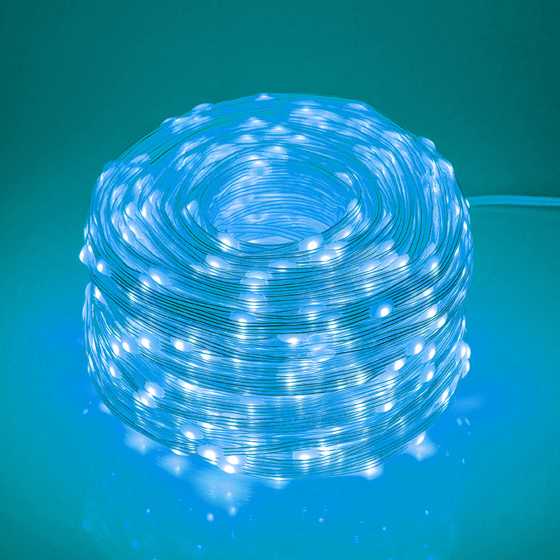 蓝色彩灯闪灯串灯满天星户外防水