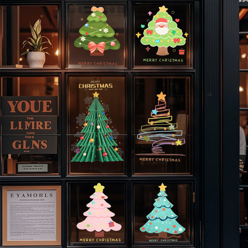 圣诞节装饰品静电玻璃门贴纸圣诞