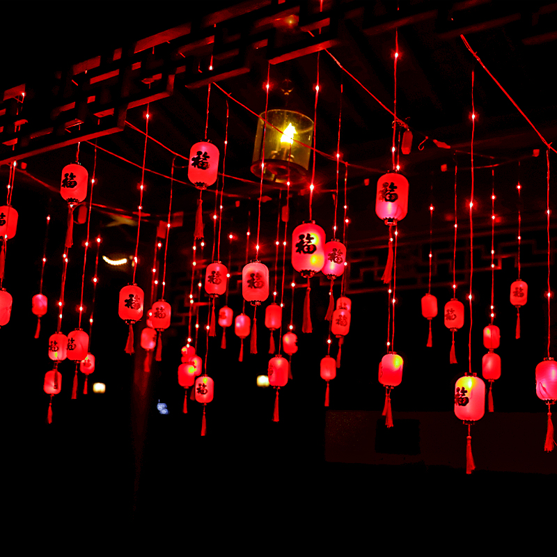 中秋春节福字小红灯笼新年过年挂饰装饰走廊过道门口餐厅创意喜庆