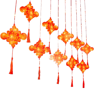 新年福字灯串彩灯窗帘灯过年气氛围发光挂灯家用阳台场景布置景观