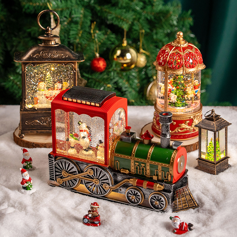 圣诞节装饰品小火车旋转