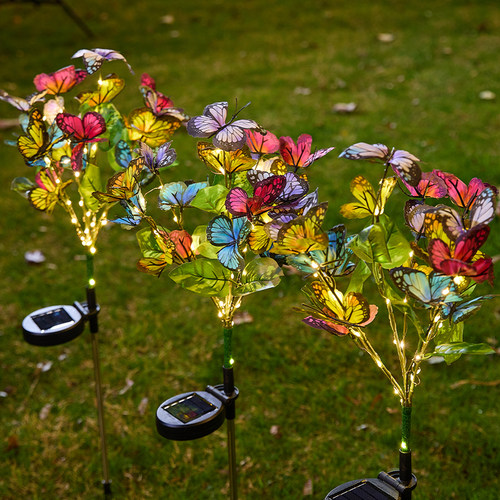 太阳能蝴蝶灯串闪灯彩灯户外防水