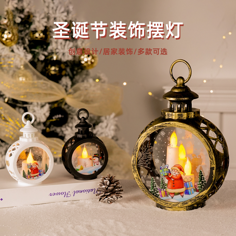 复古圆形挂件圣诞老人