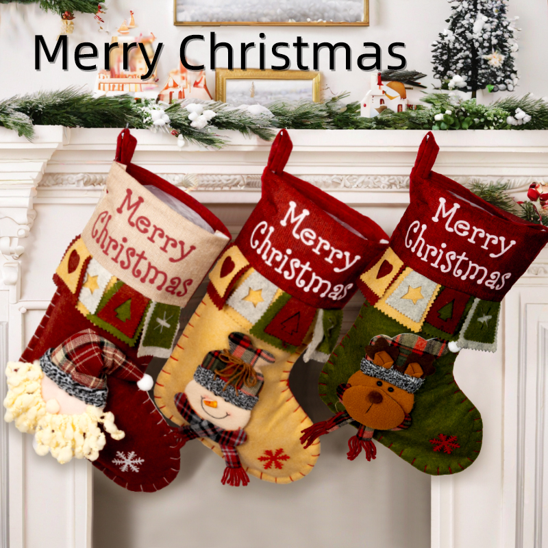 圣诞节大袜子礼物袋子装礼物挂饰糖果袋创意高级感场景布置装饰品