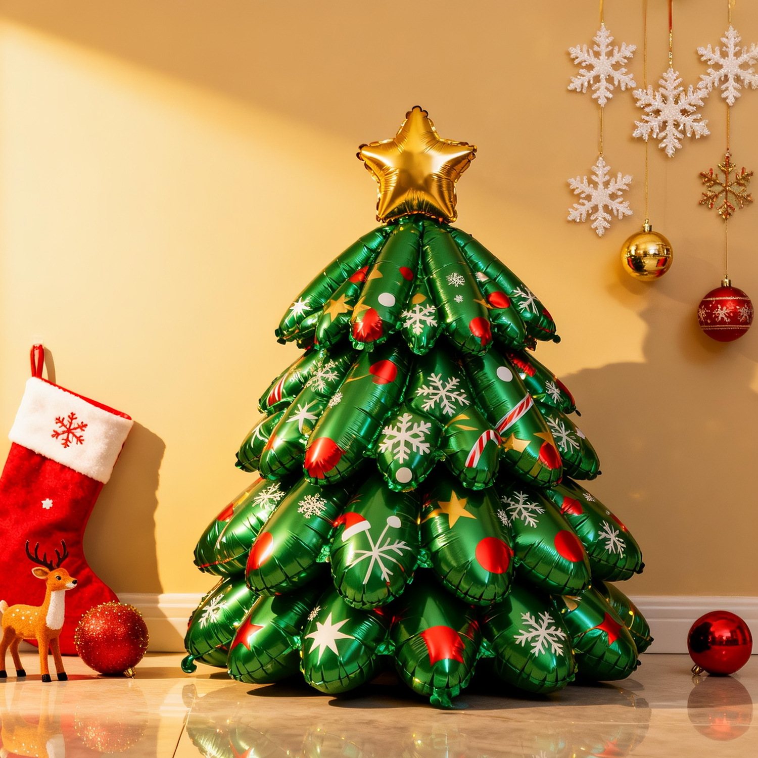 圣诞氛围感装饰品立体充气圣诞树