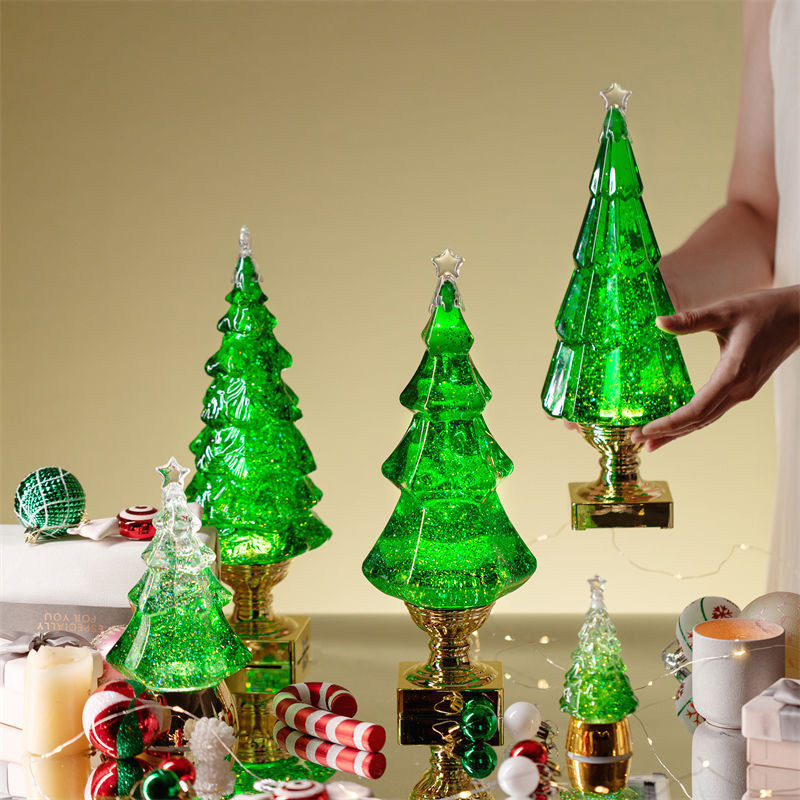 圣诞树桌面摆件装饰品迷你发光