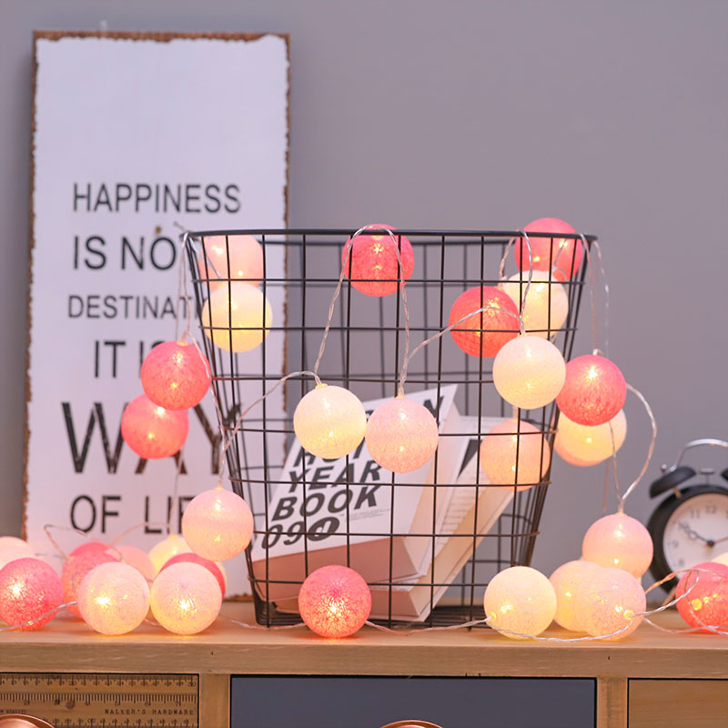 彩球串灯闪网红少女心房间布置