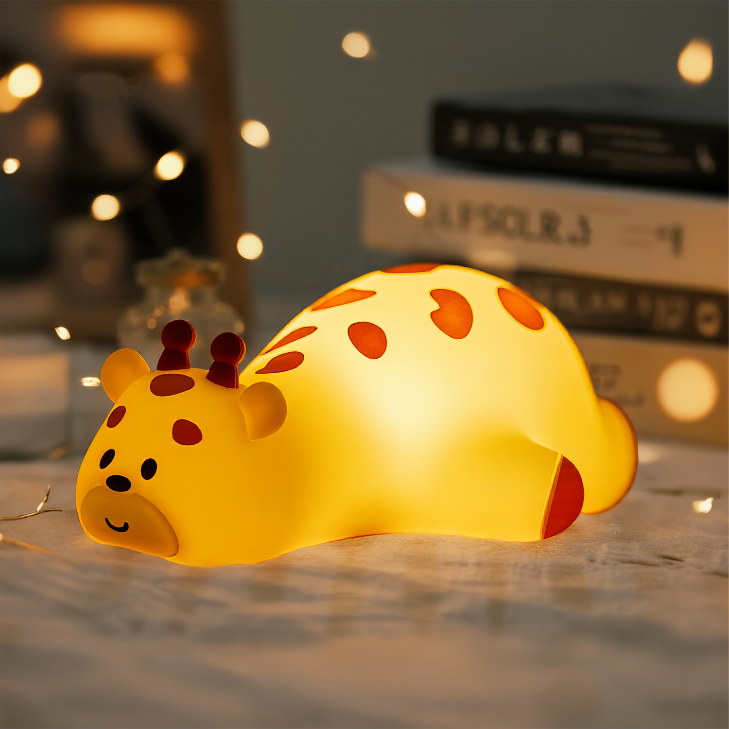 长颈鹿硅胶小夜灯卧室床头台灯拍拍灯儿童可爱护眼定时可调节亮度