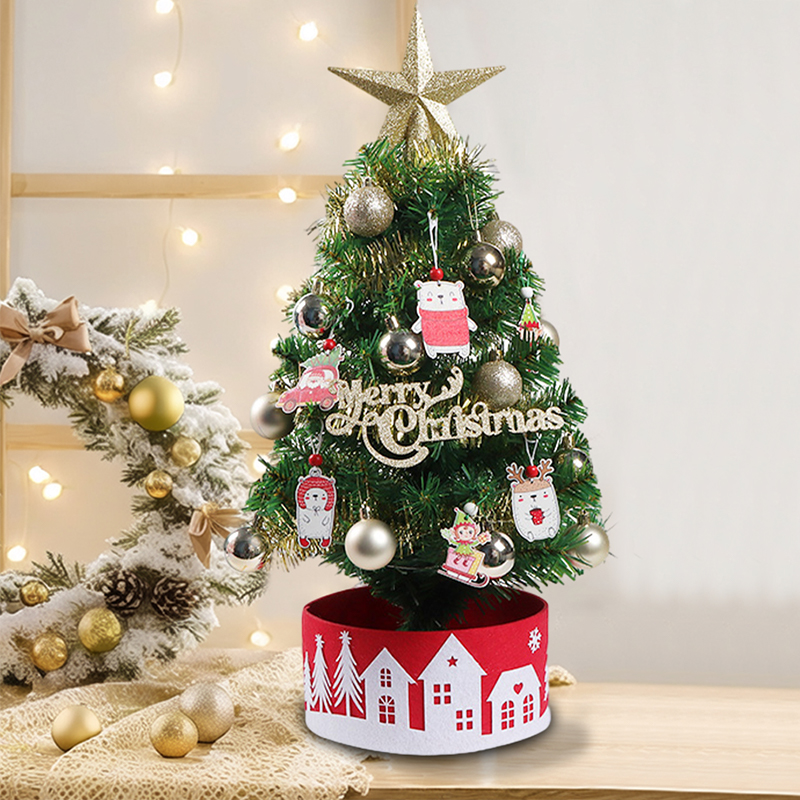 圣诞节客厅桌面摆件白色圣诞树装饰高级感圣诞球场景布置装扮家庭