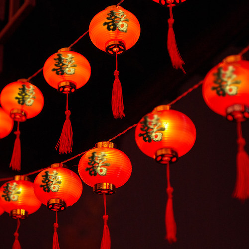发光喜字灯串婚庆用品双喜小灯笼