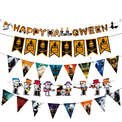 万圣节装饰拉旗恐怖主题南瓜