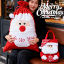 圣诞节礼品袋圣诞老人苹果袋大号手提针织袋礼物包装 袋儿童伴手礼