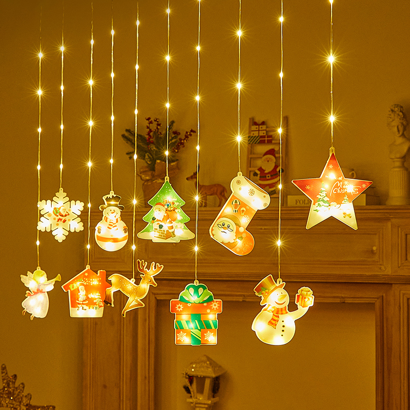圣诞节灯饰彩灯串led小鹿圣诞树挂饰挂件餐厅教室场景布置装饰灯
